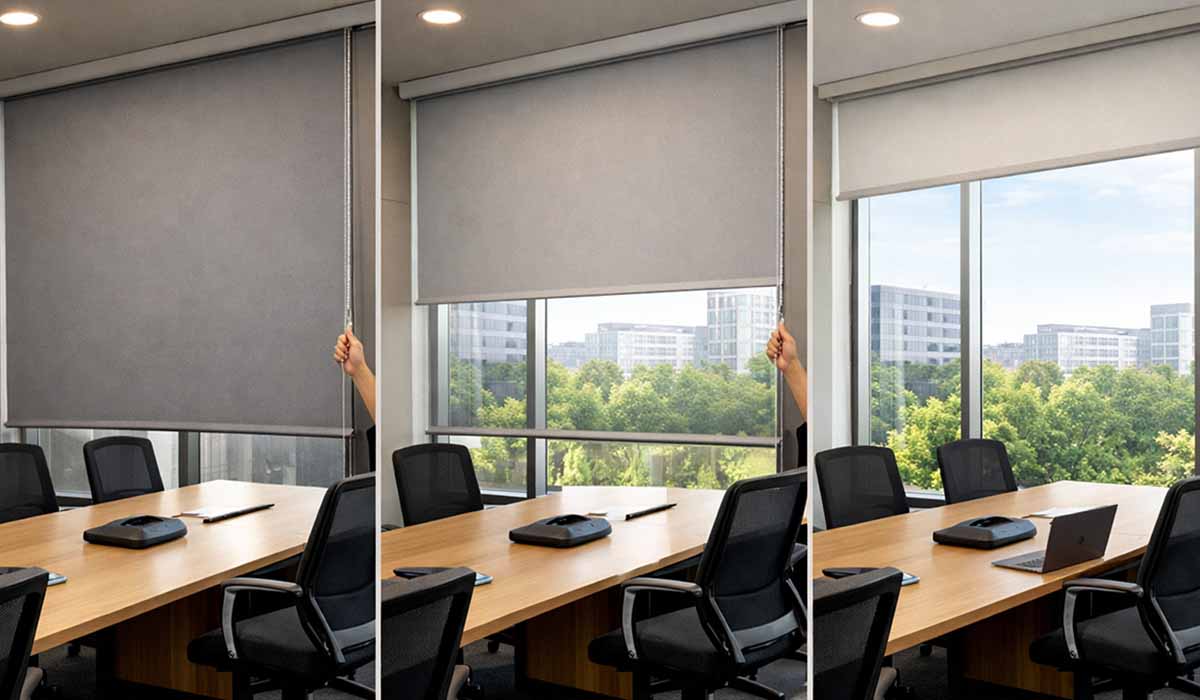 Roller Blind Ruang Meeting