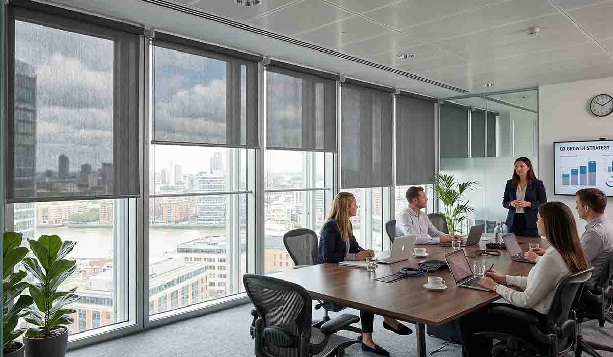 Roller Blind Ruang Meeting