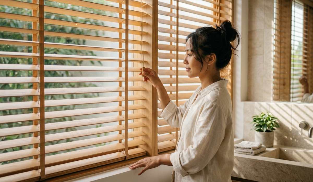 horizontal blind kamar mandi